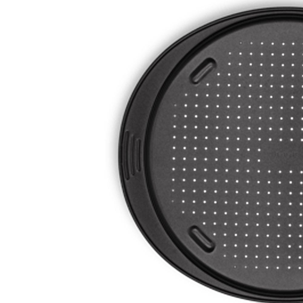 Tefal Easy Grip Perforated Pizza Pan, 34cm Non-Stick Carbon Steel Bakeware, Crisp Baking Surface, Easy Release Design - J1629045