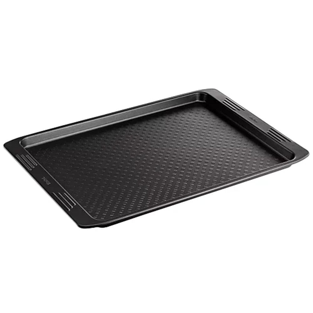 Tefal Easy Grip Gold Medium Baking Tray, 26.5 x 36cm Non-Stick Carbon Steel Oven Tray, Durable Bakeware - J1627145