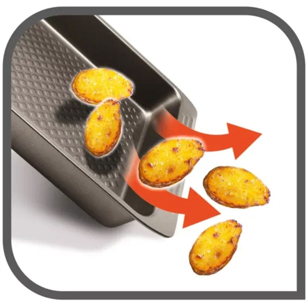 Tefal Easy Grip Gold Medium Baking Tray, 26.5 x 36cm Non-Stick Carbon Steel Oven Tray, Durable Bakeware - J1627145
