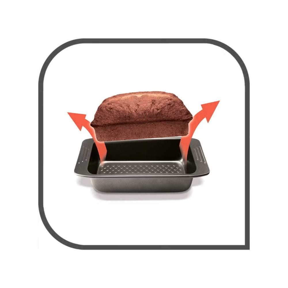 Tefal Easy Grip Gold Square Cake Pan, 20cm Non-Stick Baking Tin, Durable Carbon Steel Bakeware - J1625245