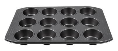 Tefal Easy Grip Gold Muffin Tray, 12-Cup Non-Stick Carbon Steel Bakeware, Easy Release Design, Durable Baking Pan - J1625745
