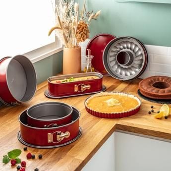 Tefal Deli Bake Springform Cake Pan, 25cm Non-Stick Carbon Steel Bakeware, Removable Base, Easy Release Design - J1641314
