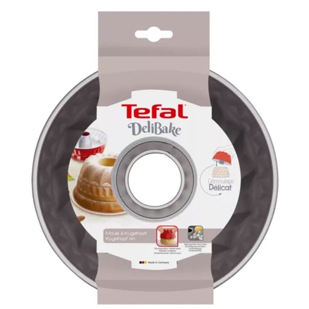 Tefal Deli Bake Kugelhopf Pan, Non-Stick Carbon Steel Cake Mould, Durable Bakeware, Easy Release Design - J1640214