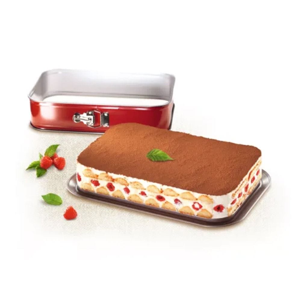 Tefal Deli Bake Rectangular Springform Pan, 36 x 24cm Non-Stick Carbon Steel Bakeware, Removable Base, Easy Release Design - J1640514