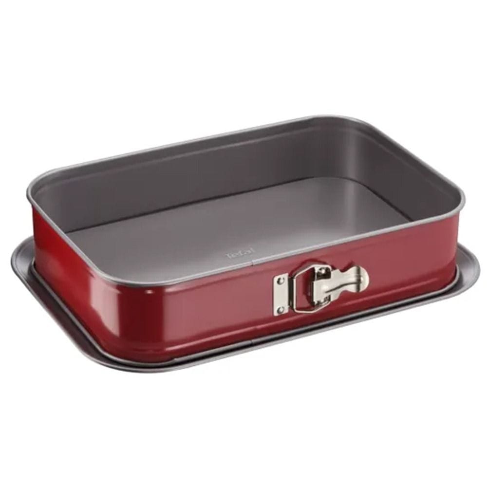 Tefal Deli Bake Rectangular Springform Pan, 36 x 24cm Non-Stick Carbon Steel Bakeware, Removable Base, Easy Release Design - J1640514
