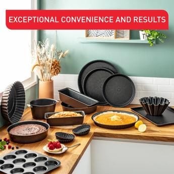 Tefal Perfect Bake Brioche Pan, 23cm Non-Stick Baking Mould, Durable Carbon Steel Bakeware, Easy Release Design - J5546602