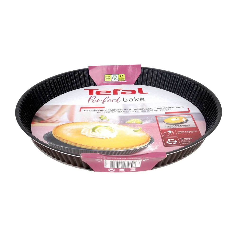 Tefal Perfect Bake Fluted Tart Pan, 30cm Non-Stick Tart Mould, Durable Carbon Steel Bakeware, Easy Release Design - J5548402