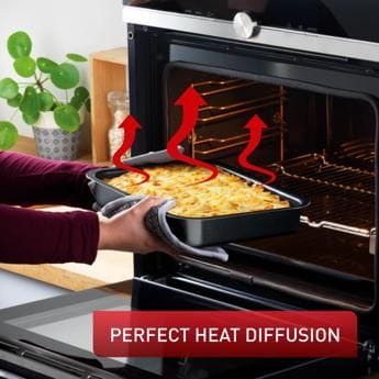 Tefal Black Stone Rectangular Oven Dish, 24 x 31cm Non-Stick Baking Dish, Durable Stone-Effect Bakeware - J5584783