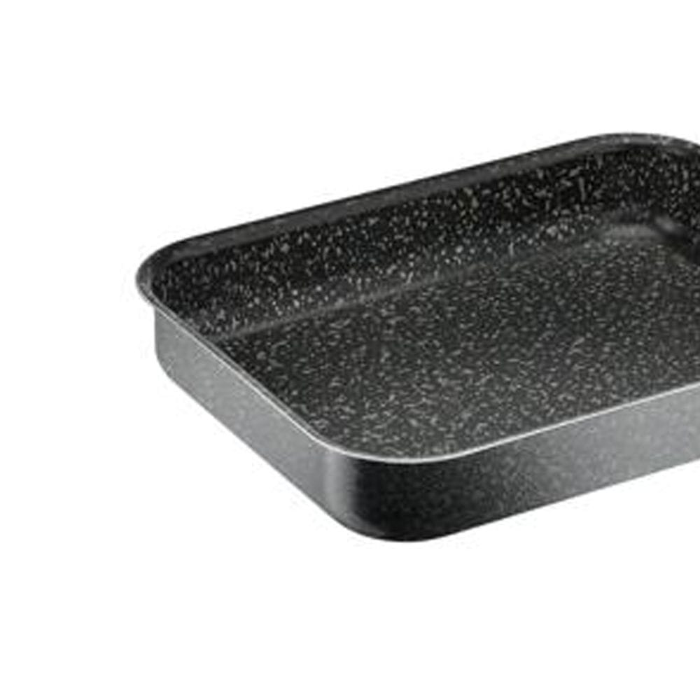Tefal Black Stone Rectangular Oven Dish, 24 x 31cm Non-Stick Baking Dish, Durable Stone-Effect Bakeware - J5584783