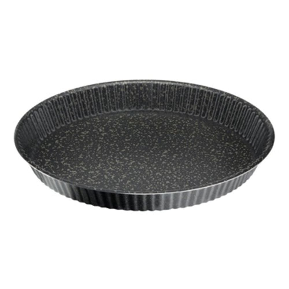 Tefal Black Stone Tart Pan, 27cm Non-Stick Tart Baking Tin, Durable Carbon Steel Bakeware, Easy Release Design -J5588302