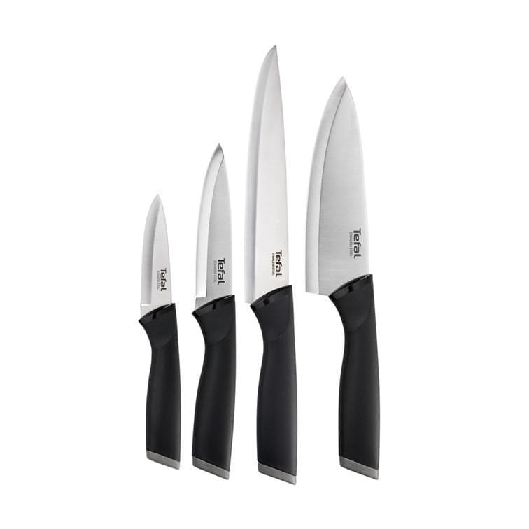 Tefal Comfort Kitchen Knife Set, 4-Piece Stainless Steel Blades, 9cm Paring, 12cm Utility, 15cm & 20cm Knives, Ergonomic Handles - K221S475