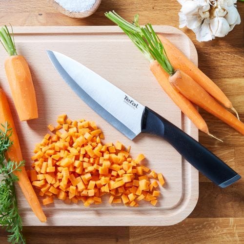 Tefal Comfort Kitchen Knife Set, 3-Piece Stainless Steel Blades, 9cm Paring, 12cm Utility & 15cm Kitchen Knives, Ergonomic Handles - K221S375