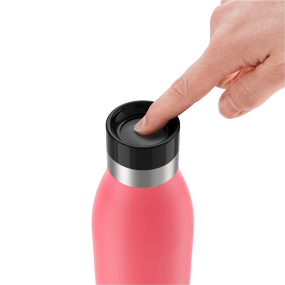 Tefal Bludrop Hydration Bottle, 0.5L Stainless Steel Insulated Water Bottle, Leakproof Full Coat Design, Pink -  N3110410