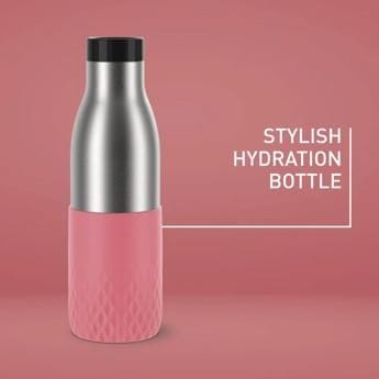 Tefal Bludrop Hydration Bottle, 0.5L Stainless Steel Insulated Water Bottle, Leakproof Reusable Design, Coral - N3110810