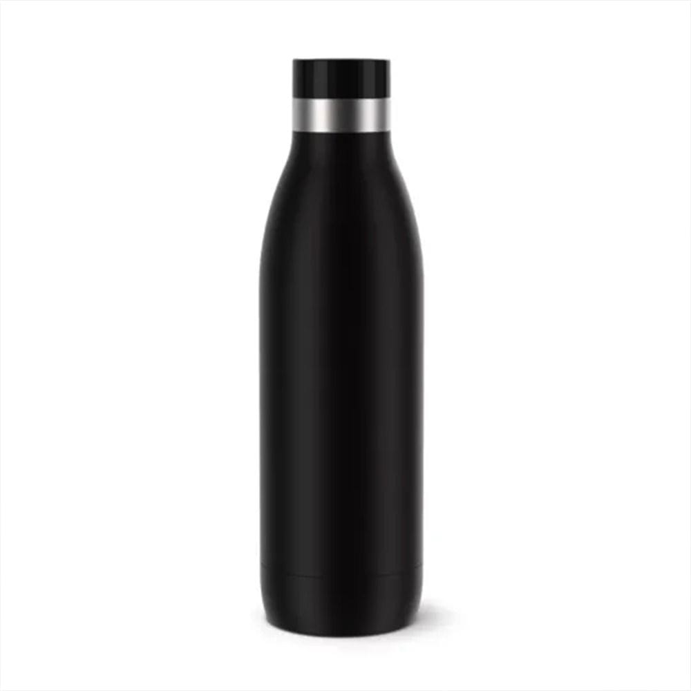 Tefal Bludrop Hydration Bottle, 0.7L Stainless Steel Insulated Water Bottle, Leakproof Reusable Design, Black - N3110910