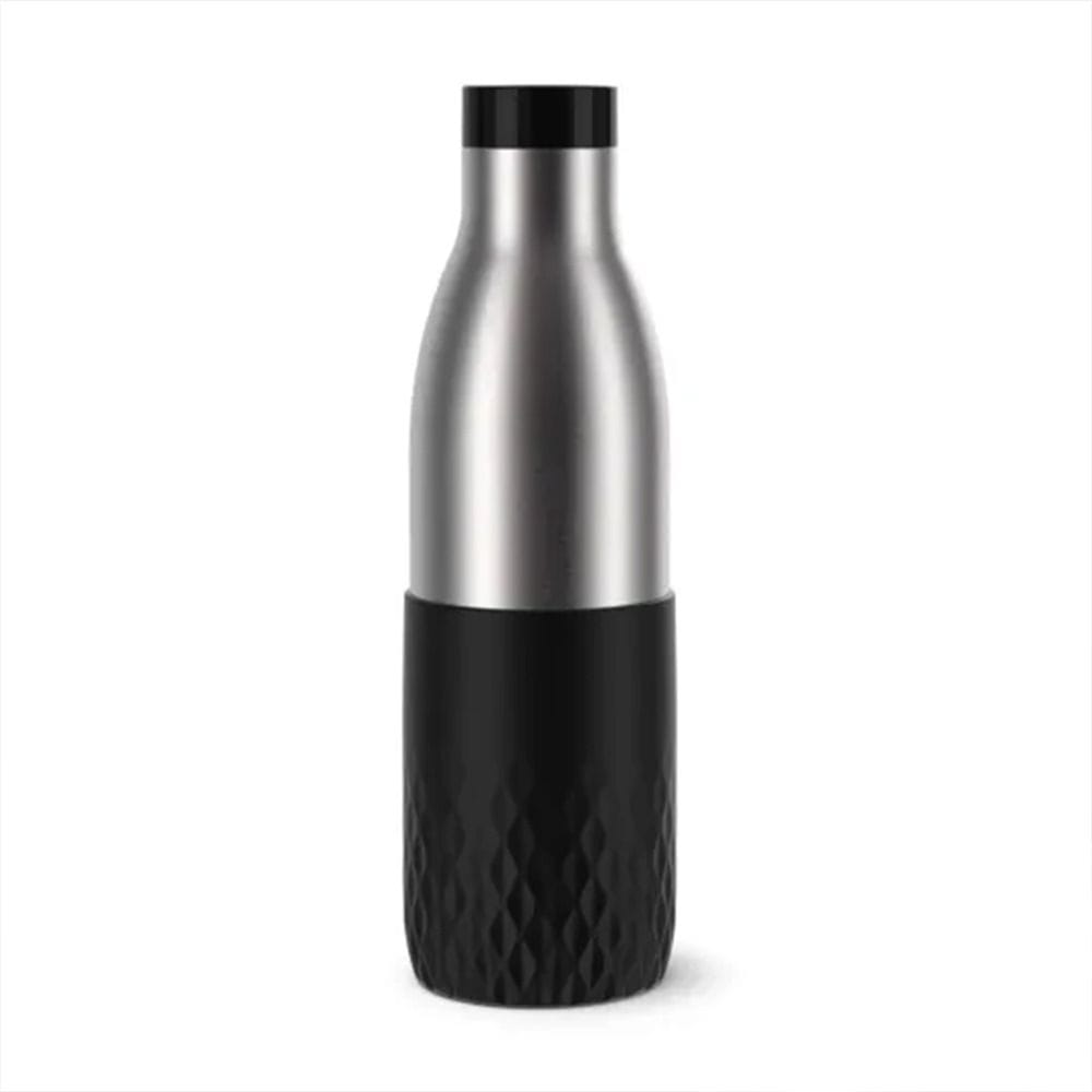 Tefal Bludrop Hydration Bottle, 0.7L Stainless Steel Insulated Water Bottle, Leakproof with Black Sleeve, Reusable Design - N3111110