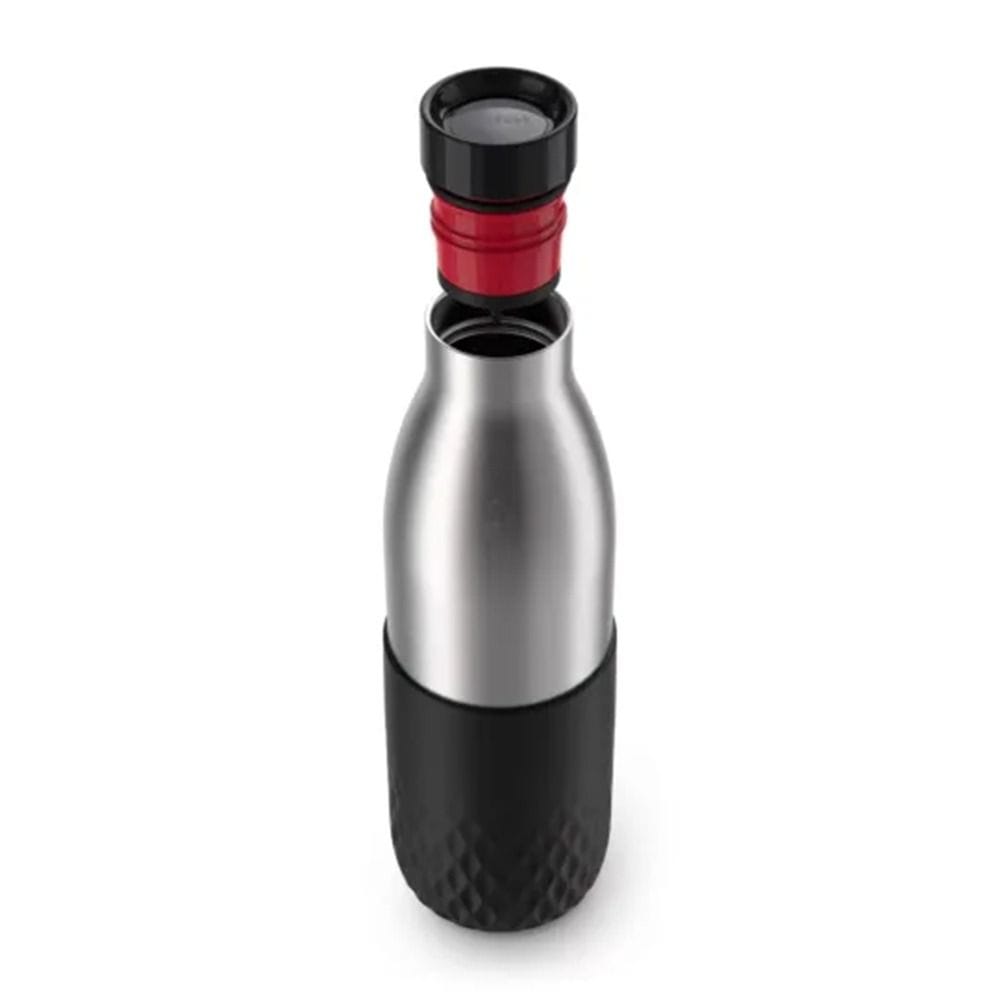 Tefal Bludrop Hydration Bottle, 0.7L Stainless Steel Insulated Water Bottle, Leakproof with Black Sleeve, Reusable Design - N3111110