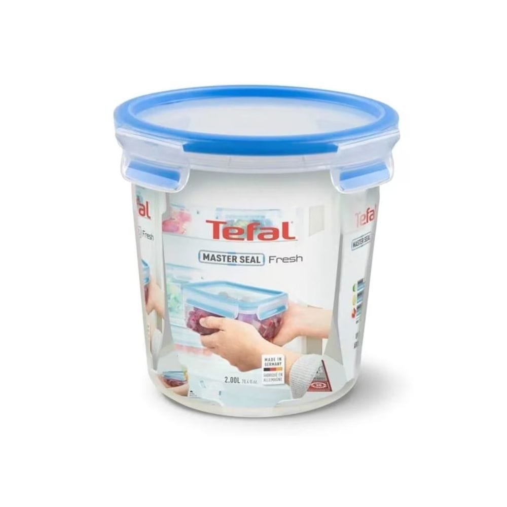 Tefal Round Food Storage Container, 2L Airtight Leakproof Food Box, BPA-Free, Freezer & Microwave Safe - K3023012