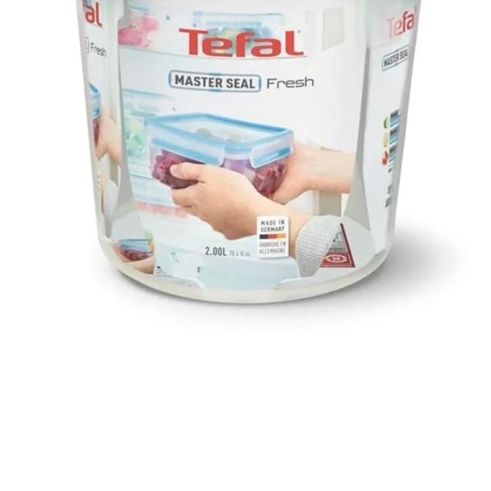 Tefal Round Food Storage Container, 2L Airtight Leakproof Food Box, BPA-Free, Freezer & Microwave Safe - K3023012