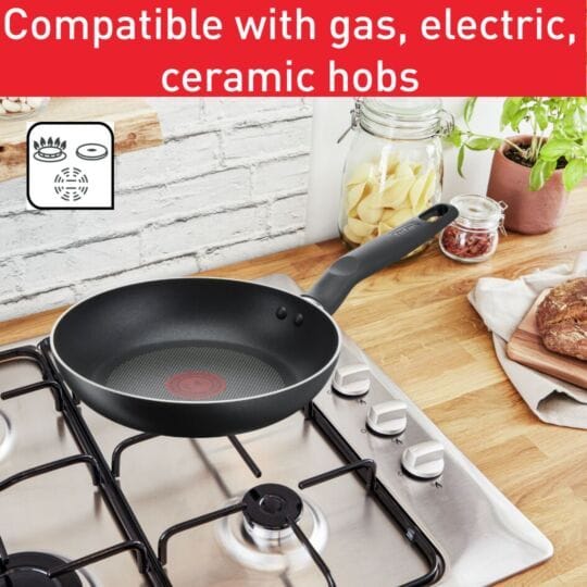 Tefal Super Cook Frypan Set, 24cm & 28cm Non-Stick Frying Pans, Thermo-Signal Heat Indicator, Easy Clean Cookware - B4592S85