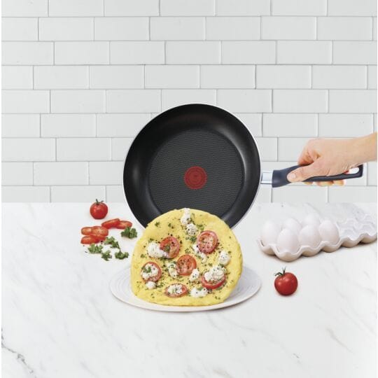 Tefal Super Cook Frypan Set, 24cm & 28cm Non-Stick Frying Pans, Thermo-Signal Heat Indicator, Easy Clean Cookware - B4592S85