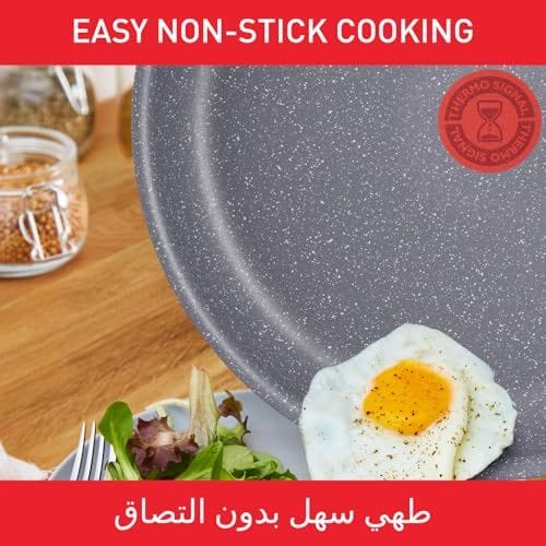 Tefal Natura 4-Piece Non-Stick Cookware Set, 20cm Frypan, 24cm Frypan, Pancake Pan, PTFE Coating, Aluminum - B867S485
