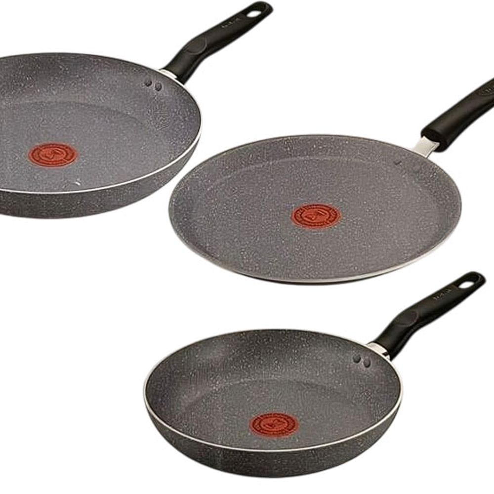 Tefal Natura 4-Piece Non-Stick Cookware Set, 20cm Frypan, 24cm Frypan, Pancake Pan, PTFE Coating, Aluminum - B867S485