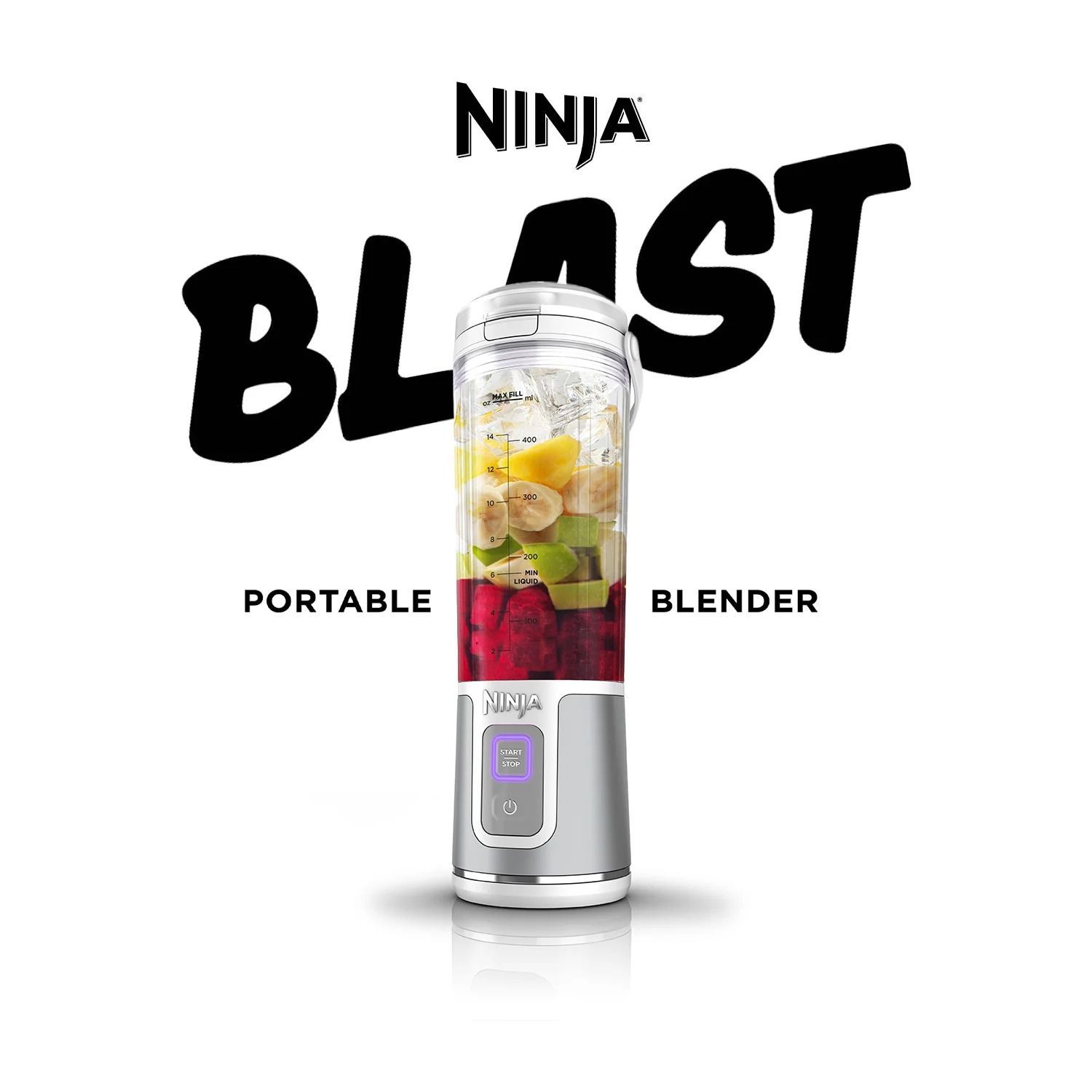 Ninja Blast Portable Blender, 530ml, USB-C Rechargeable, BlastBlade Technology | White 