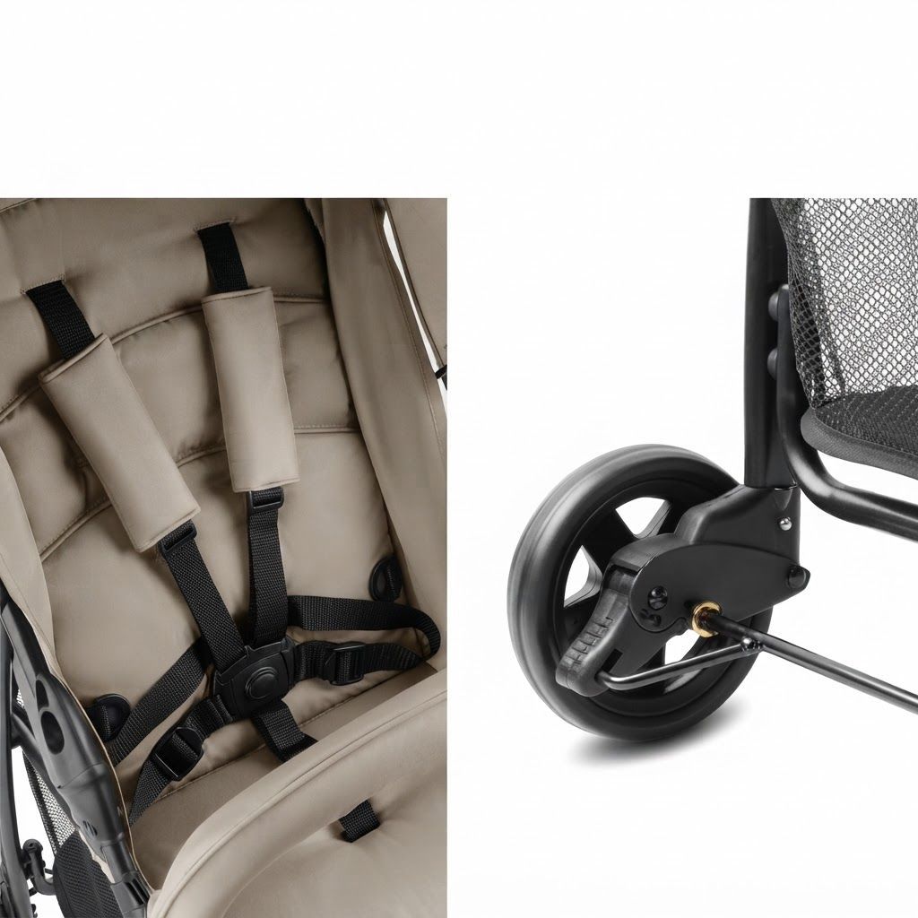 Hauck Sport Travel Buggy Lightweight Foldable Stroller, 5.9kg, Adjustable Reclining Seat, Perfect Choice for Vacations Tango/Caviar