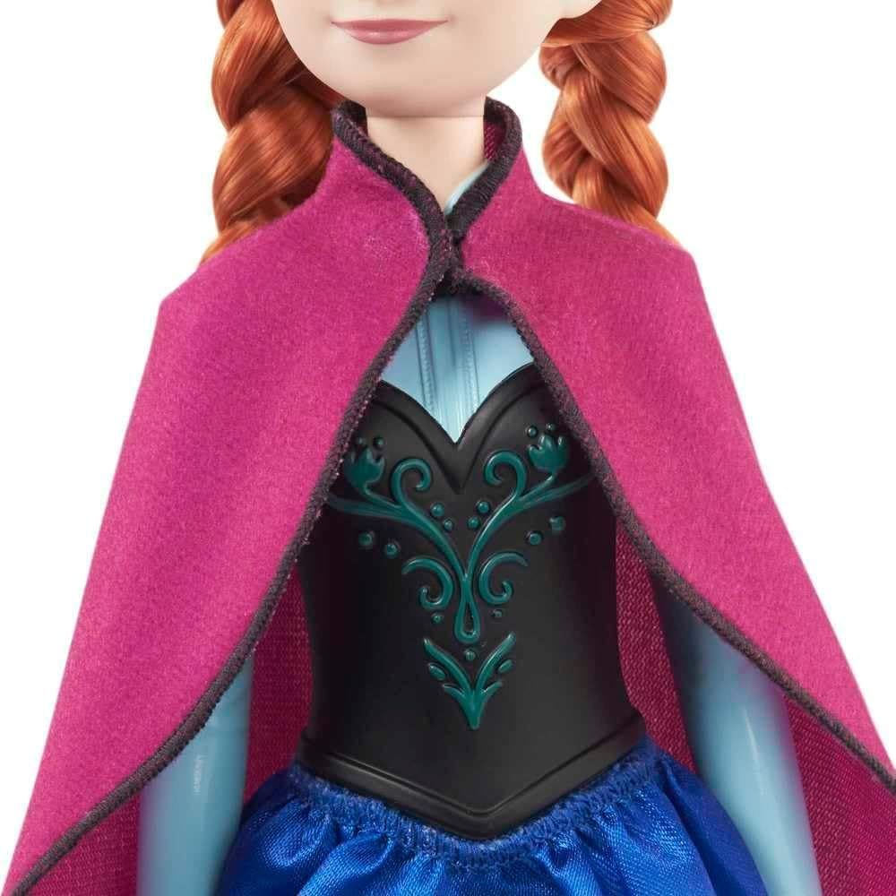 Disney Frozen Anna Fashion Doll, Posable Doll with Signature Travel Outfit, Blue & Purple Dress, Royal Adventure Toy, Multicolor