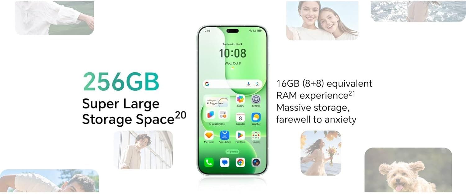 Honor 600 Lite - 256GB ROM, 8GB RAM, 5G Unlocked Smartphone|Sprout Green