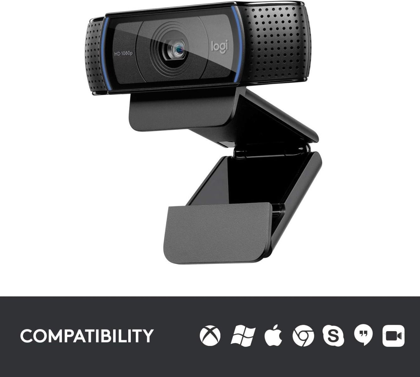 Logitech C920 Widescreen HD Pro Webcam, Full HD 1080p Video Calling & Recording, Dual Stereo MicsUSB