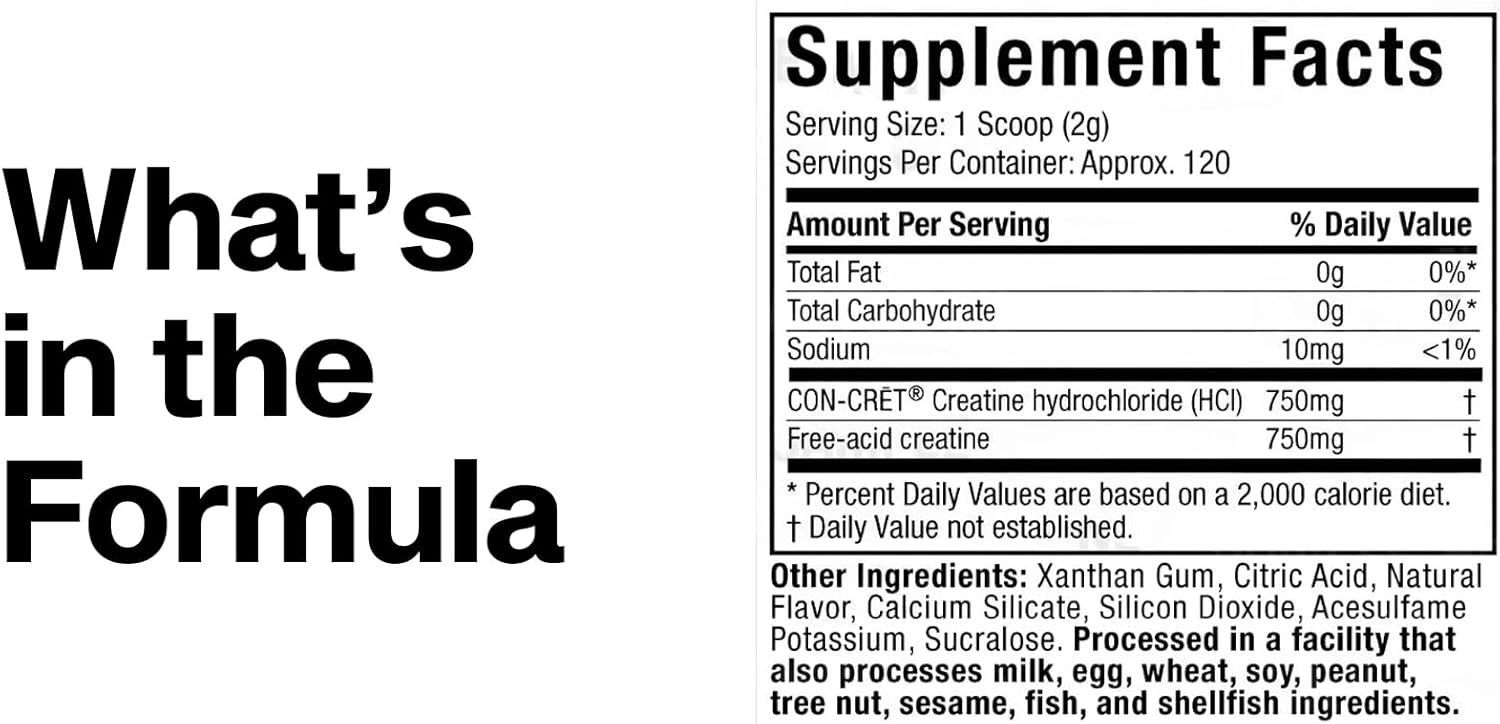 MuscleTech Cell-Tech Creactor | Unflavored Creatine HCl for Optimal Muscle Gains | 211g