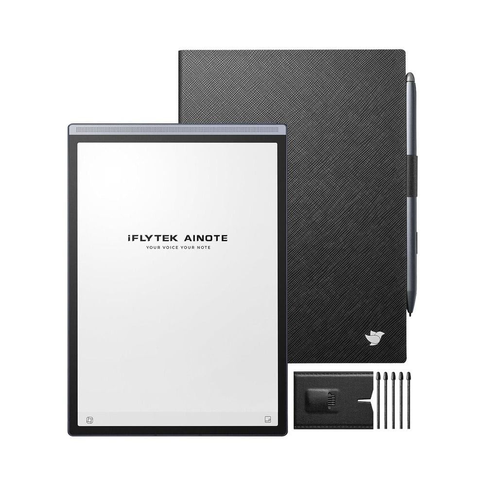 iFLYTEK AINOTE Air 2 Bundle 8.2" E Ink Digital Note-Taking Tablet, Wacom Stylus, 5 Pen Refills, Folio Case, Star Gray