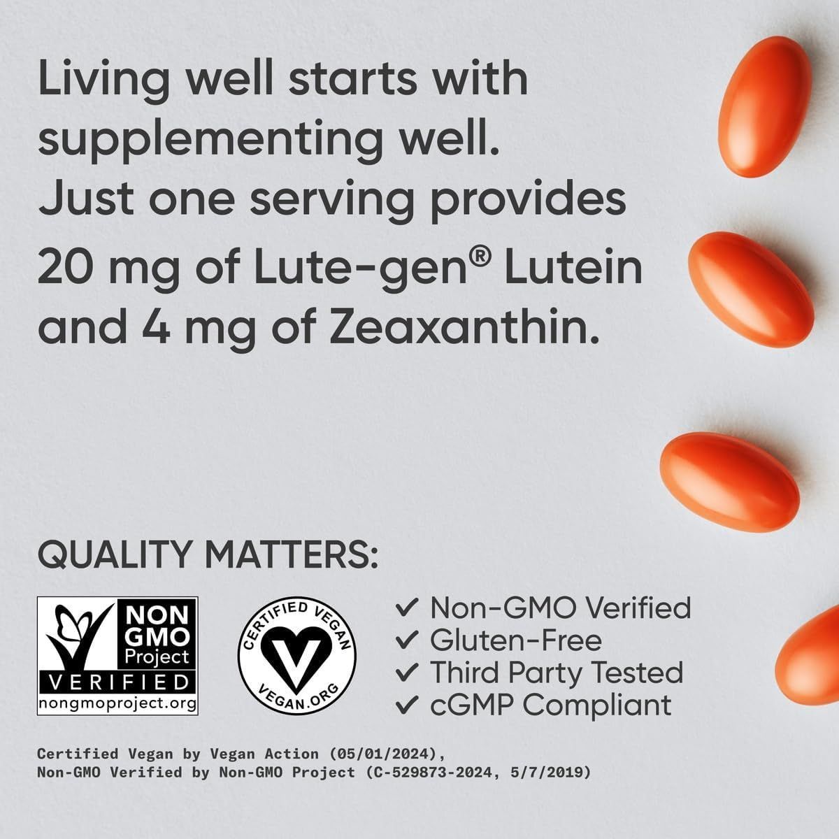 Sports Research Lutein & Zeaxanthin - Vegan Eye Health Capsules
