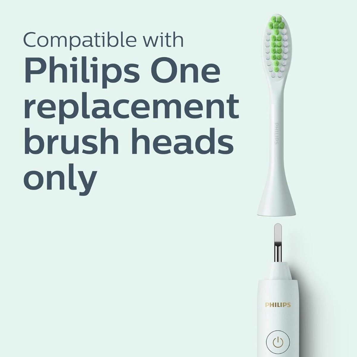 Philips Sonicare One Battery Toothbrush HY1100/03, Mint Light Blue - 2 Piece Travel-Ready Set