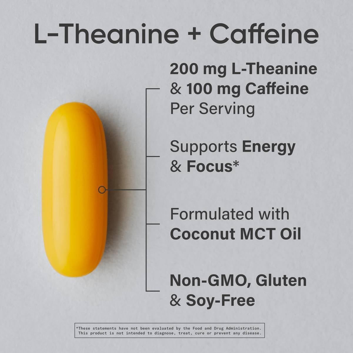 Sports Research L-Theanine & Caffeine: Focused Energy Boost - 60 Softgels