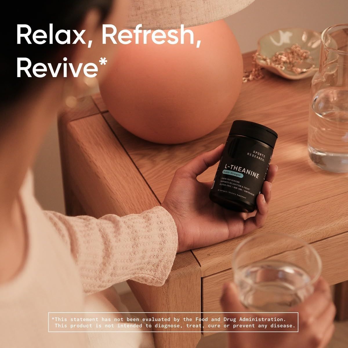 Sports Research L-Theanine 200mg with Organic Coconut Oil | Enhanced Focus & Relaxation