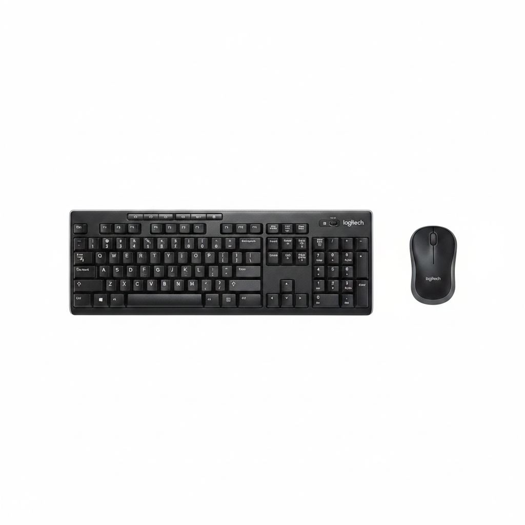 Logitech MK270r Wireless Keyboard and Mouse Combo for Windows, 2.4 GHz Wireless, Spill-Resistant Design, 8 Multimedia & Shortcut Keys - Black