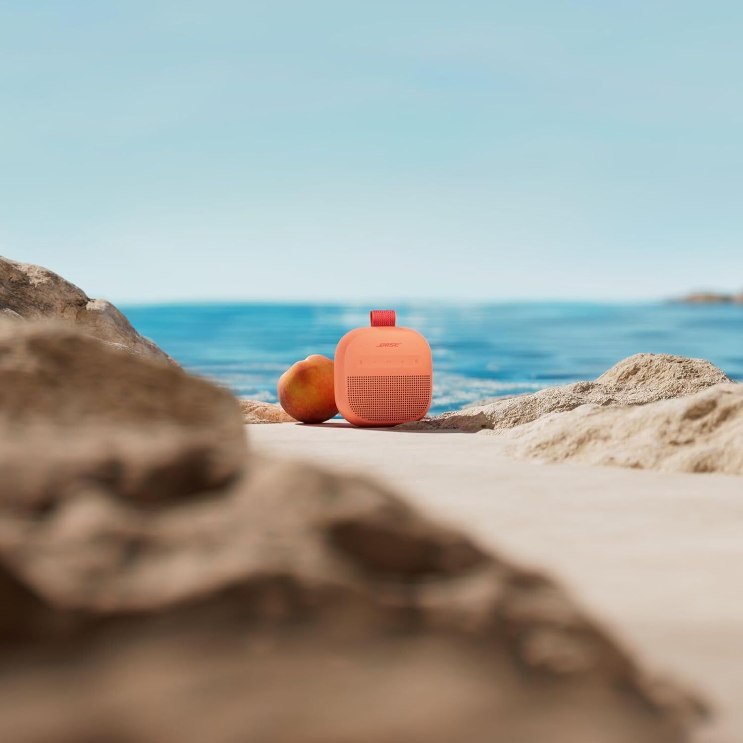 Bose SoundLink Micro Bluetooth Speaker (2nd Gen), Waterproof, Portable, Hi-Fi Sound, 12-Hour Battery Life - Sunset Peach