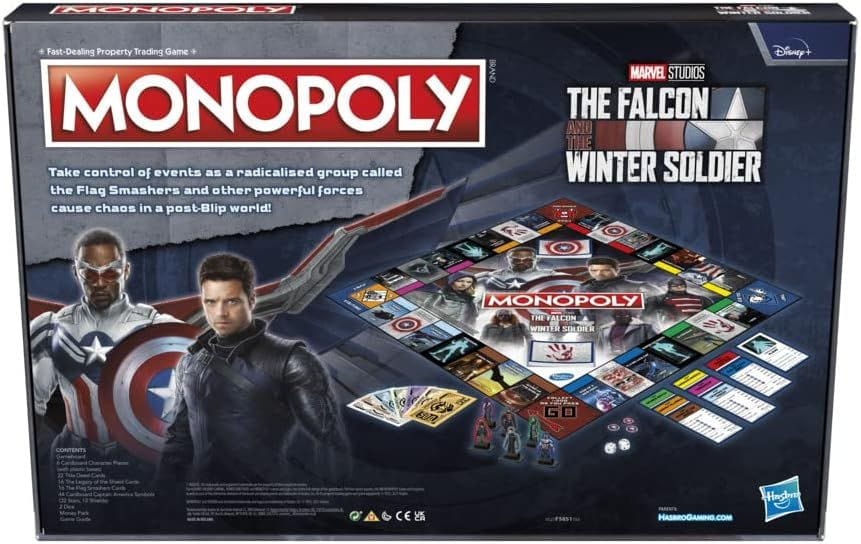 Monopoly: Marvel Studios' The Falcon and the Winter Soldier Edition Board Game, Strategy Game  14 Years and Up, 2-6 Players