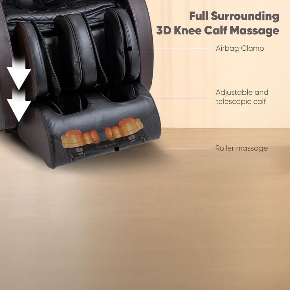 JC BUCKMAN 2D Full Body Massage Chair, Zero Gravity Recliner with 28 Massage Rollers, 12 Auto Programs, Waist Heating & Bluetooth Speakers | Dark brown