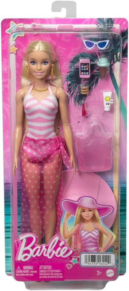 Barbie Beach Doll - Summer Fun in Malibu with Accessories