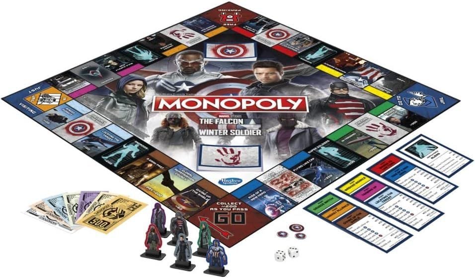 Monopoly: Marvel Studios' The Falcon and the Winter Soldier Edition Board Game, Strategy Game  14 Years and Up, 2-6 Players