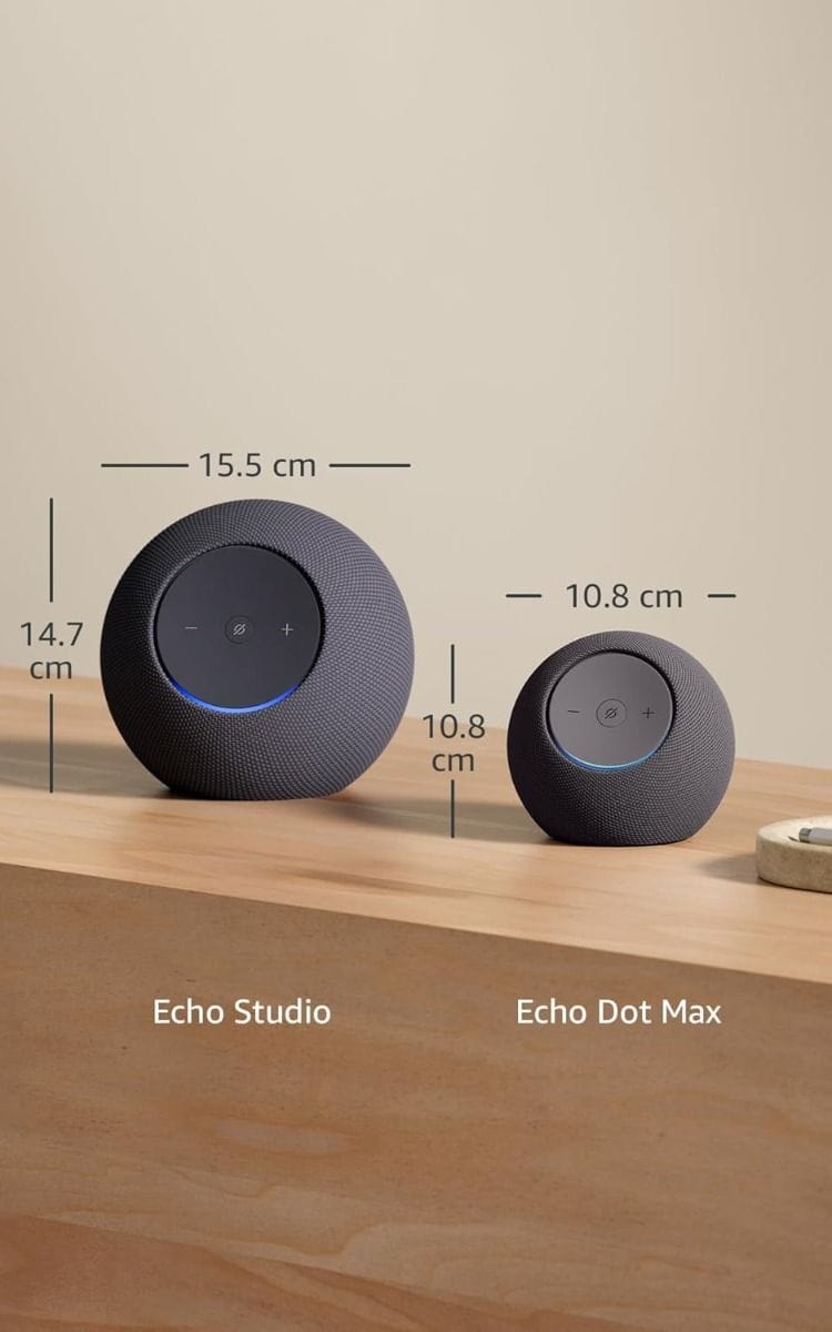Amazon Echo Studio (Newest Gen) Smart Speaker, Immersive Spatial Audio, Dolby Atmos, Premium Hi-Fi Sound, Alexa Built-In, Zigbee Smart Home Hub