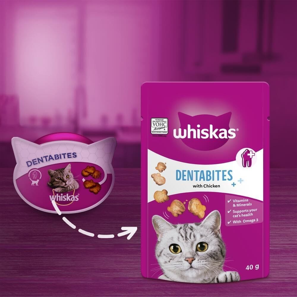 Whiskas DENTABITES CK - Crunchy Dental Treats for Cats (240g)