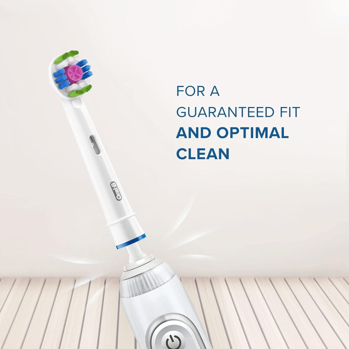 Oral-B 3D White Electric Toothbrush Replacement Heads, White, 4-Pack - CleanMaximiser Whitening Cup
