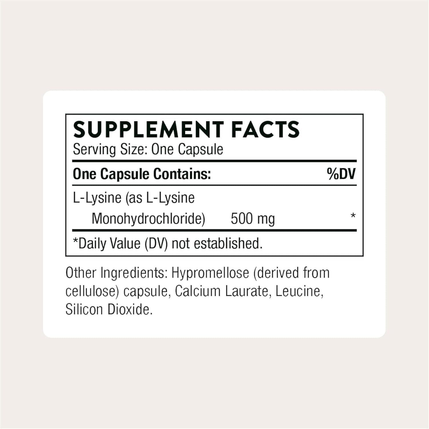 Thorne Lysine Supplement for Immune, Skin & Bone Health - Collagen Booster - 60 Capsules