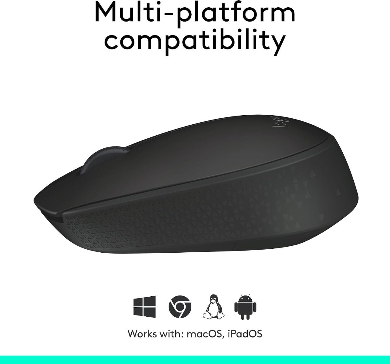 Logitech M171 Wireless Mouse, 2.4 GHz USB Mini Receiver, Optical Tracking |Black