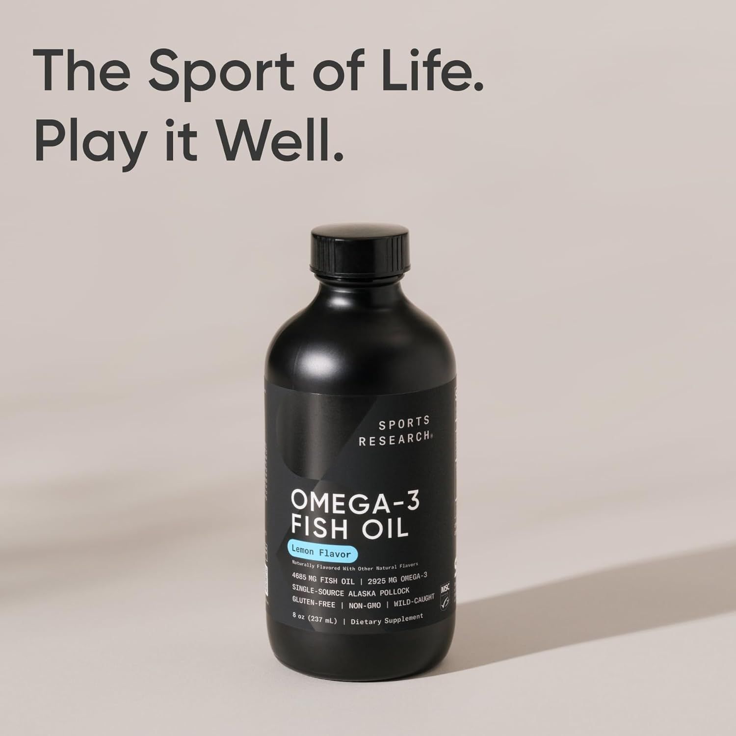Sports Research Premium Omega-3 Fish Oil - Wild Caught Alaska Pollock - 4685mg